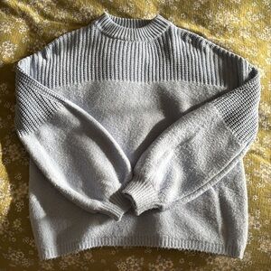 NWT Stitch and Feather Bubble Sleeve Sweater - Blue S/M